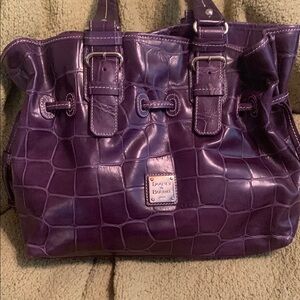 Dooney & Bourke Purple Leather Tote Bag